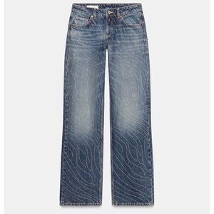 Zara TRF LOW RISE WIDE LEG RHINESTONE